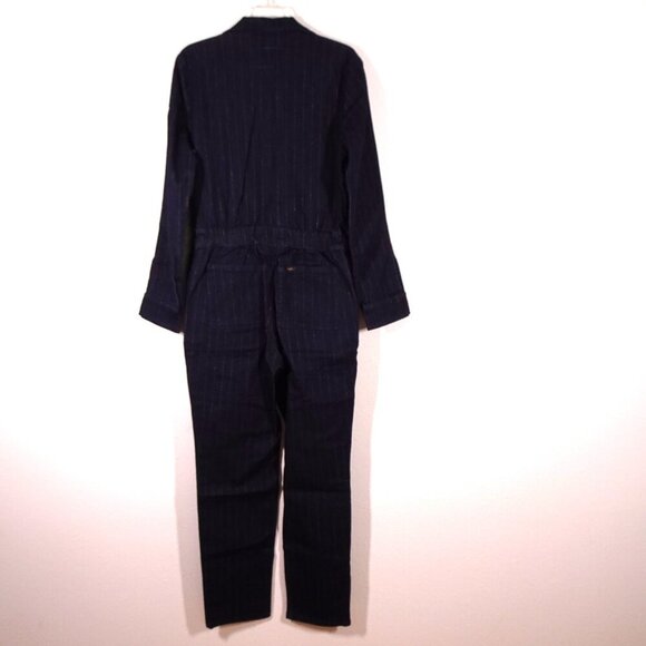 Lee Union-Alls Coverall Jumpsuit Women's Size XS Blue Metallic Pinstripe - Picture 6 of 12